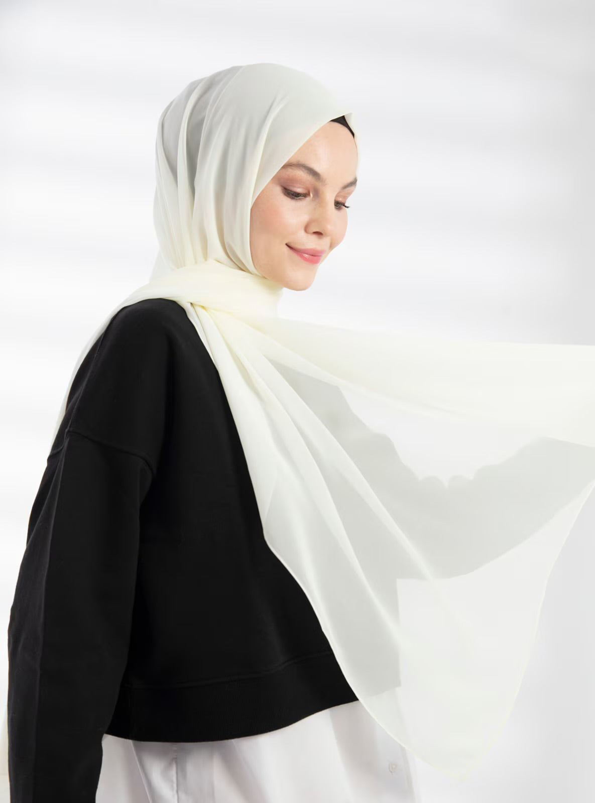 Chiffon Hijab - Cream