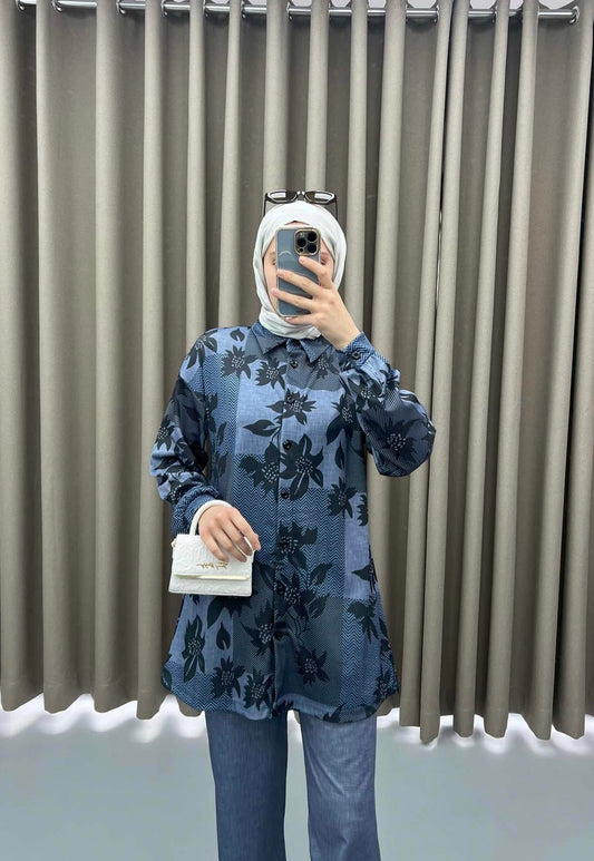 Floral Print Blue Set