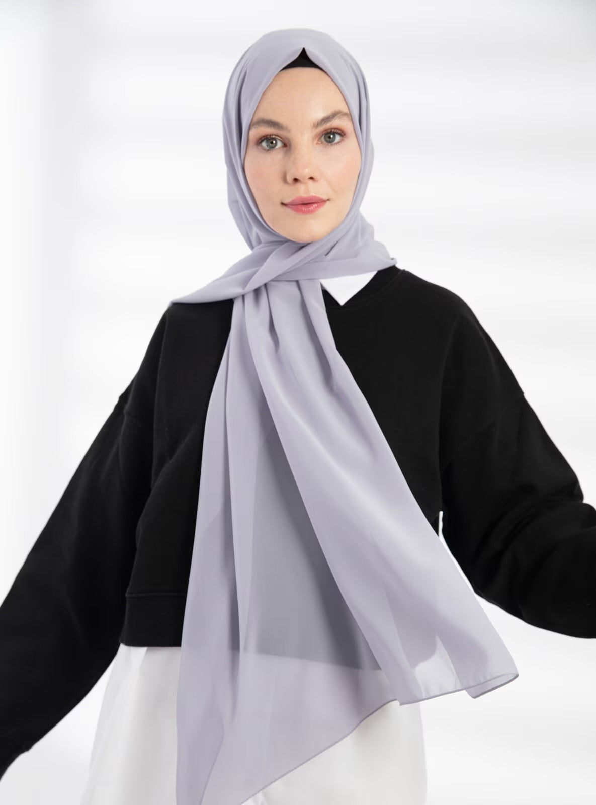 Chiffon Hijab - Bluish Gray